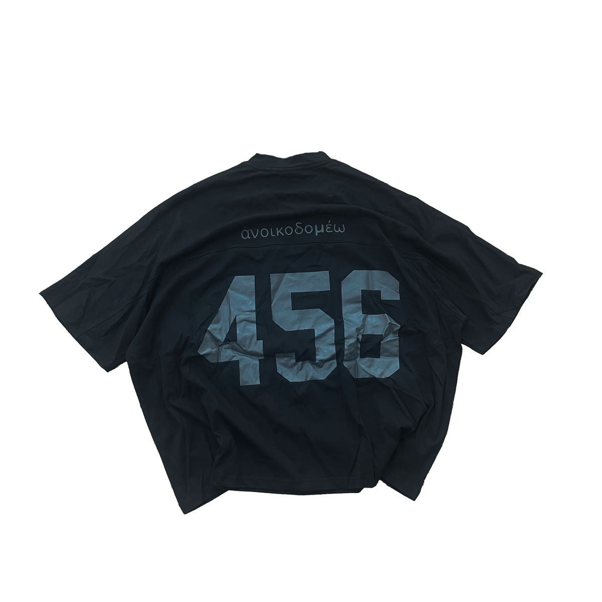 Black Boxy Heavyweight Cropped Tee