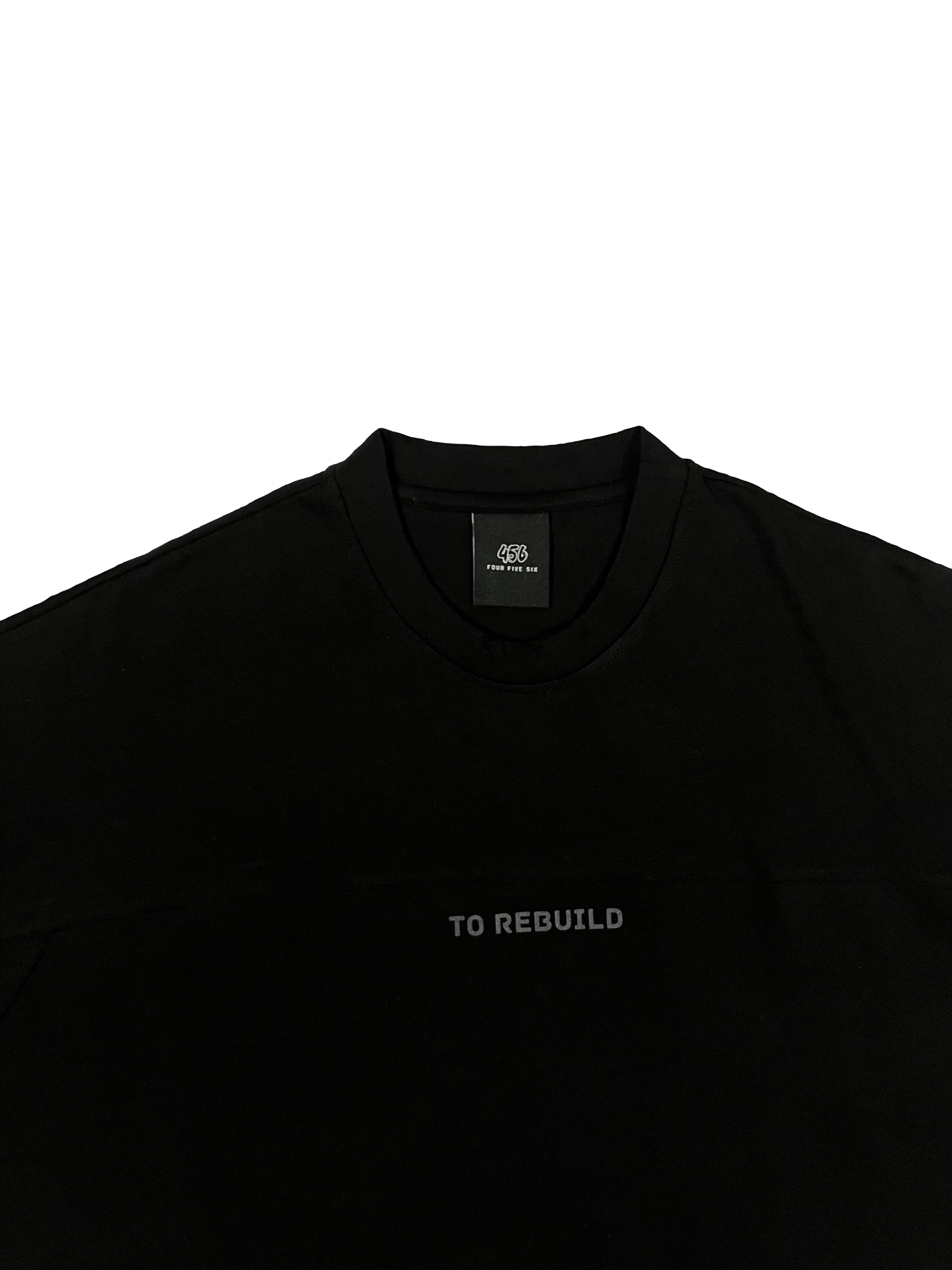 Black Boxy Heavyweight Cropped Tee